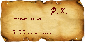 Priher Kund névjegykártya